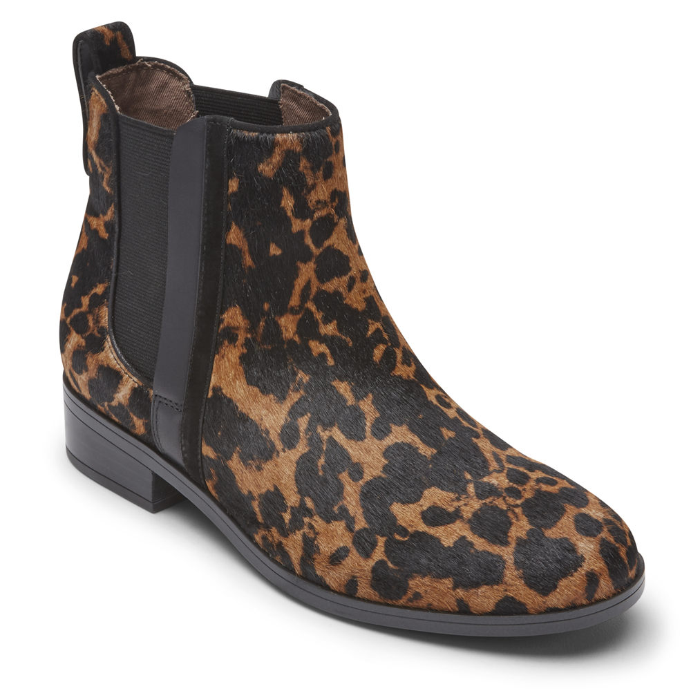 Rockport Støvler Dame Leopard - Larkyn Chelsea - AIBZ01237